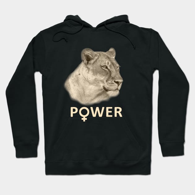 Female Power Lioness Close-up Inspirational Hoodie by scotch